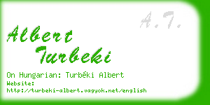 albert turbeki business card